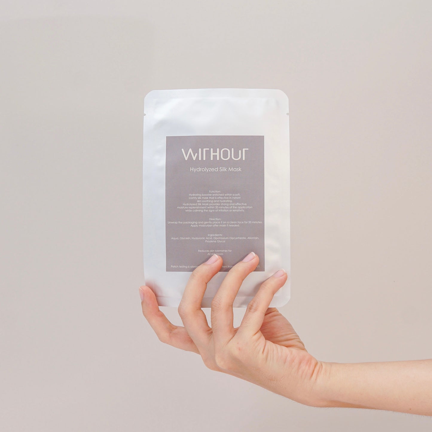 WITHOUT Skincare Hydrolyzed Silk Mask packaging